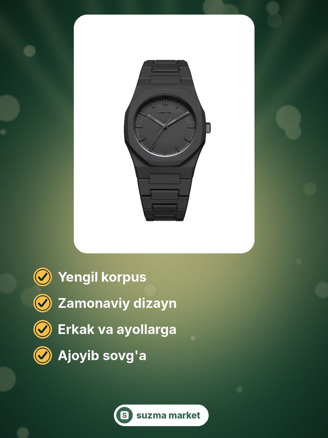 Uniseks polikarbon qo‘l soati POLYCARBON 40,5 MM — rasm 2