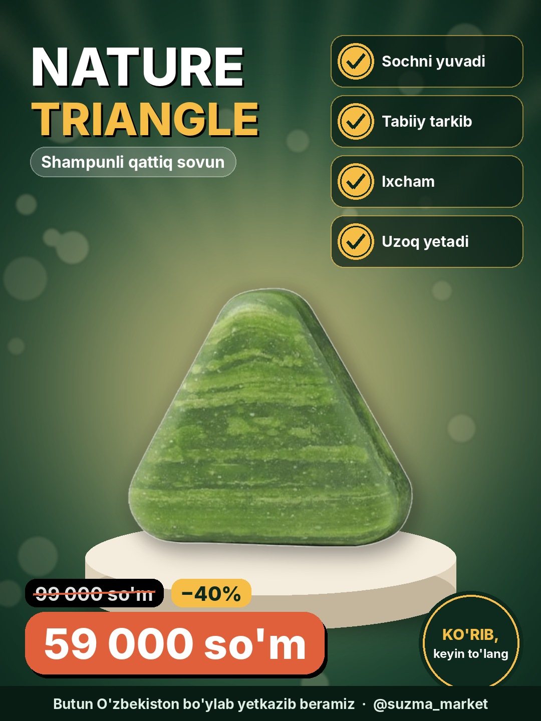 Nature Triangle shampunli qattiq sovun