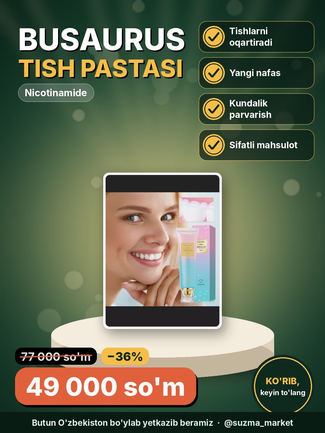 Tish pastasi Busaurus Nicotinamide