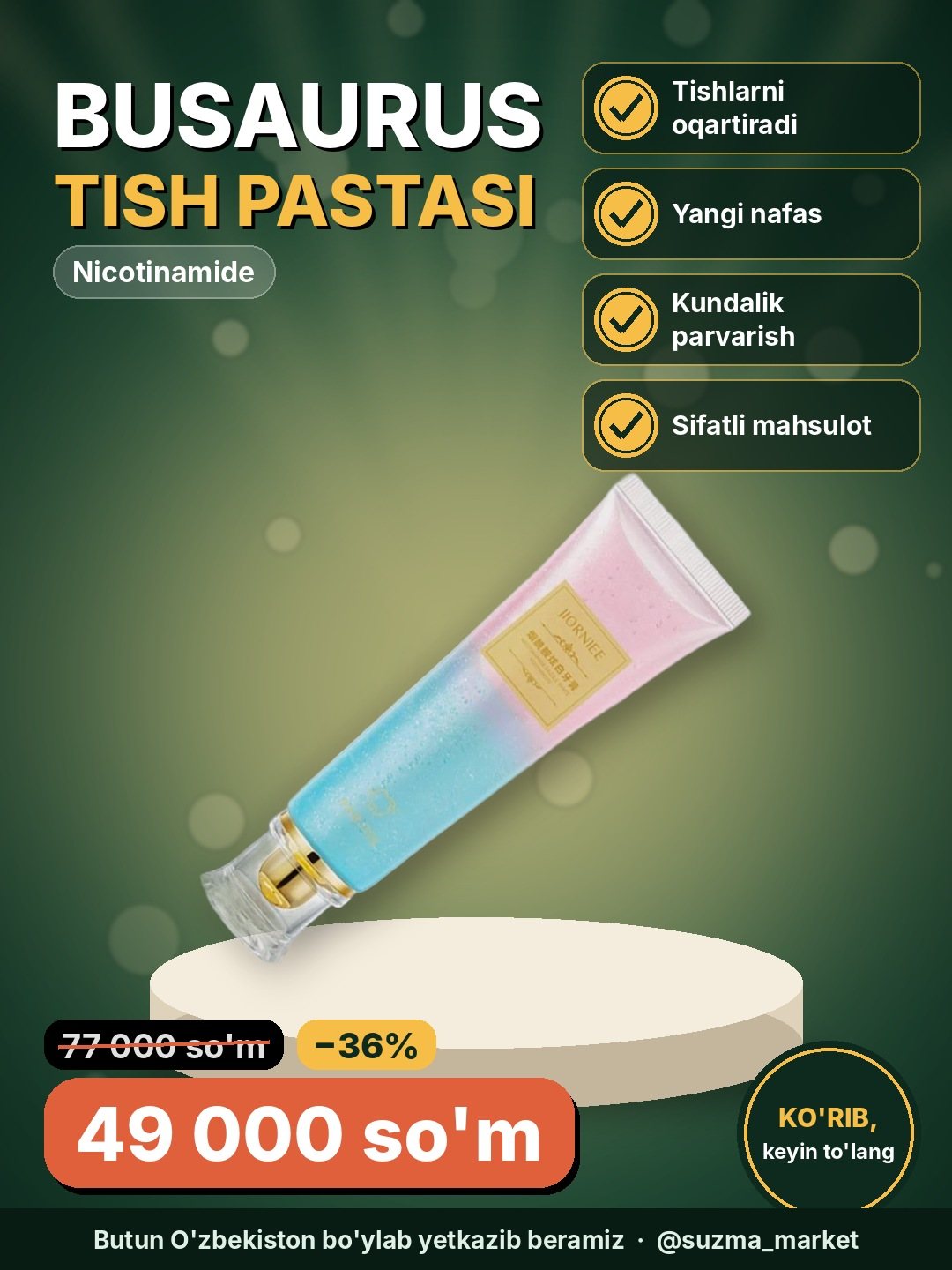 Tish pastasi Busaurus Nicotinamide