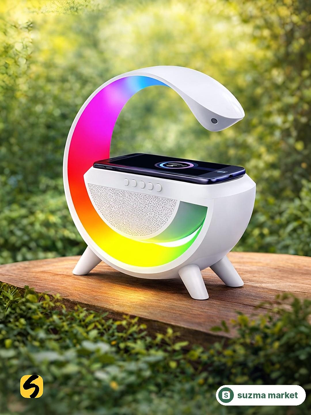 Simsiz zaryadlash va o'rnatilgan chiroqli kolonka Led Wreless Charging Speaker — rasm 3
