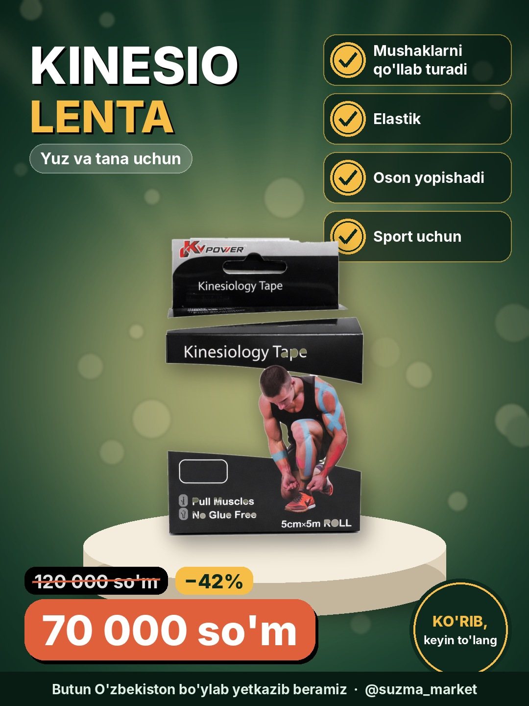 Yuz va tana uchun Kinesio lentasi