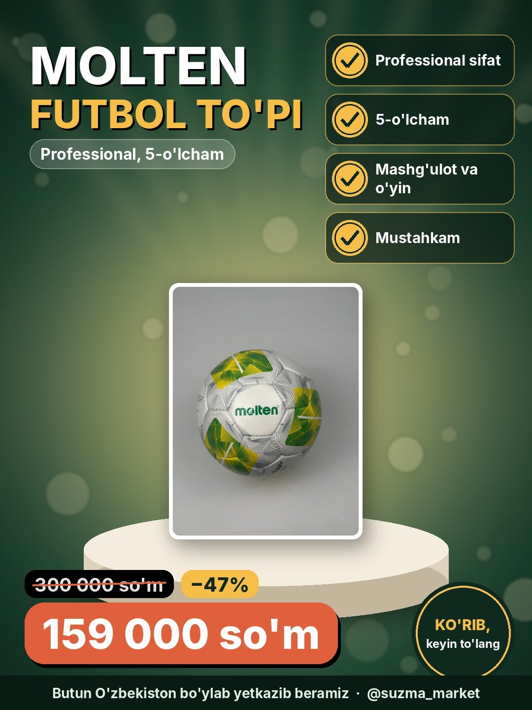 Molten professional futbol to‘pi, 5-o‘lcham