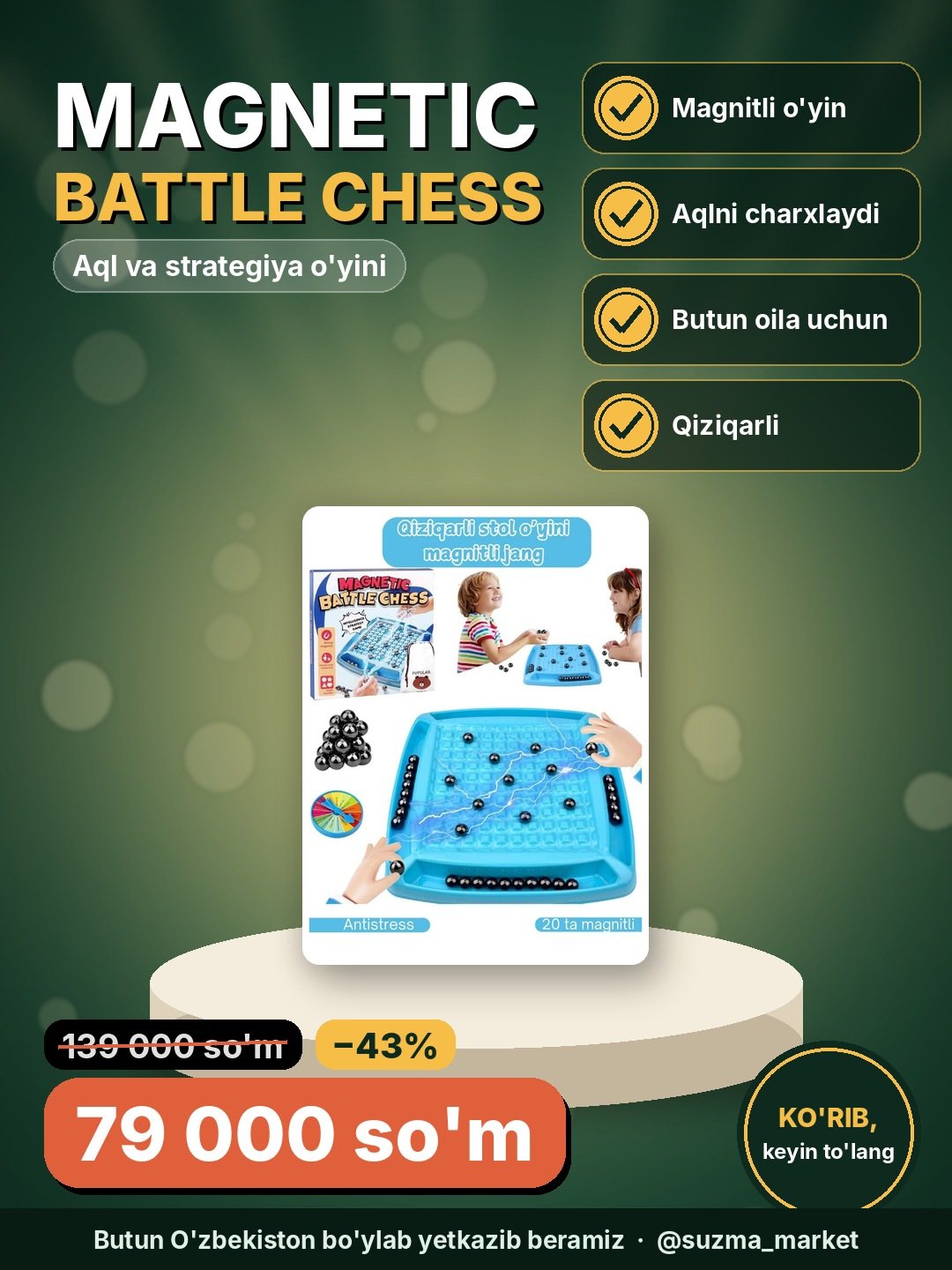 Magnetic Battle Chess – Aql va strategiya o‘yini!