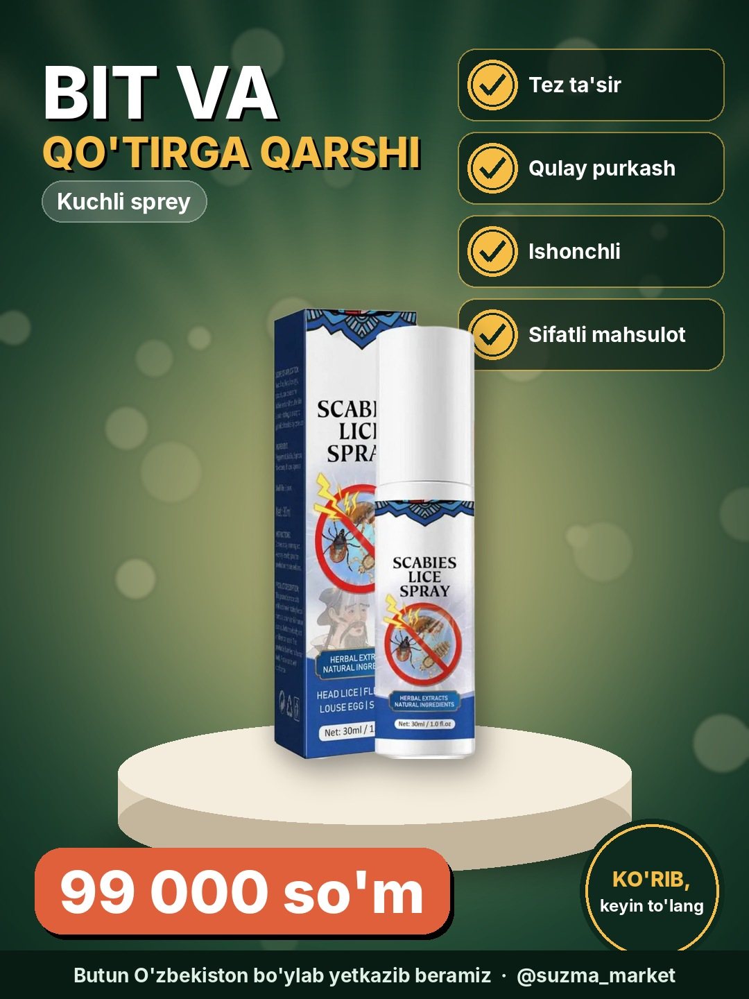 Bit va qo‘tirga qarshi kuchli spreyi