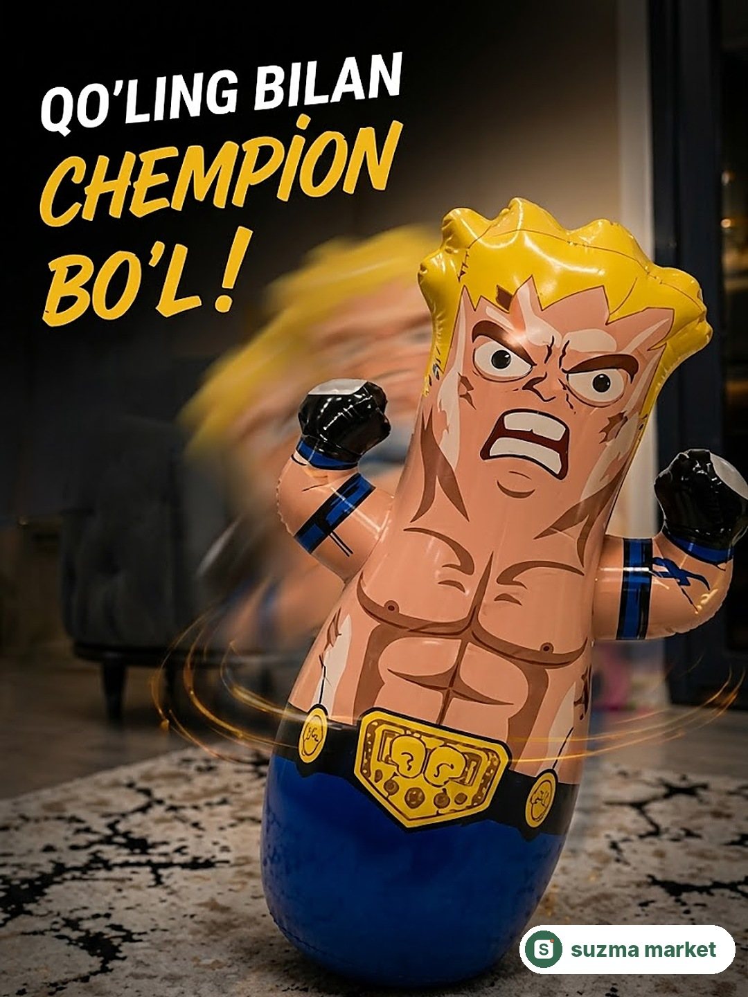 Bolalar uchun boks grusha, o‘zidan tiklanadigan boxing toy, xavfsiz sport o‘yinchoq — rasm 3