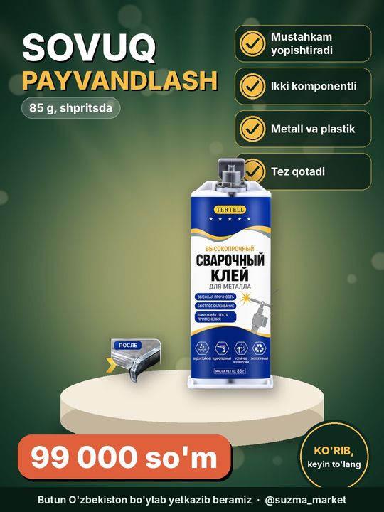Sovuq payvandlash 85 g ikki komponentli shpritsda