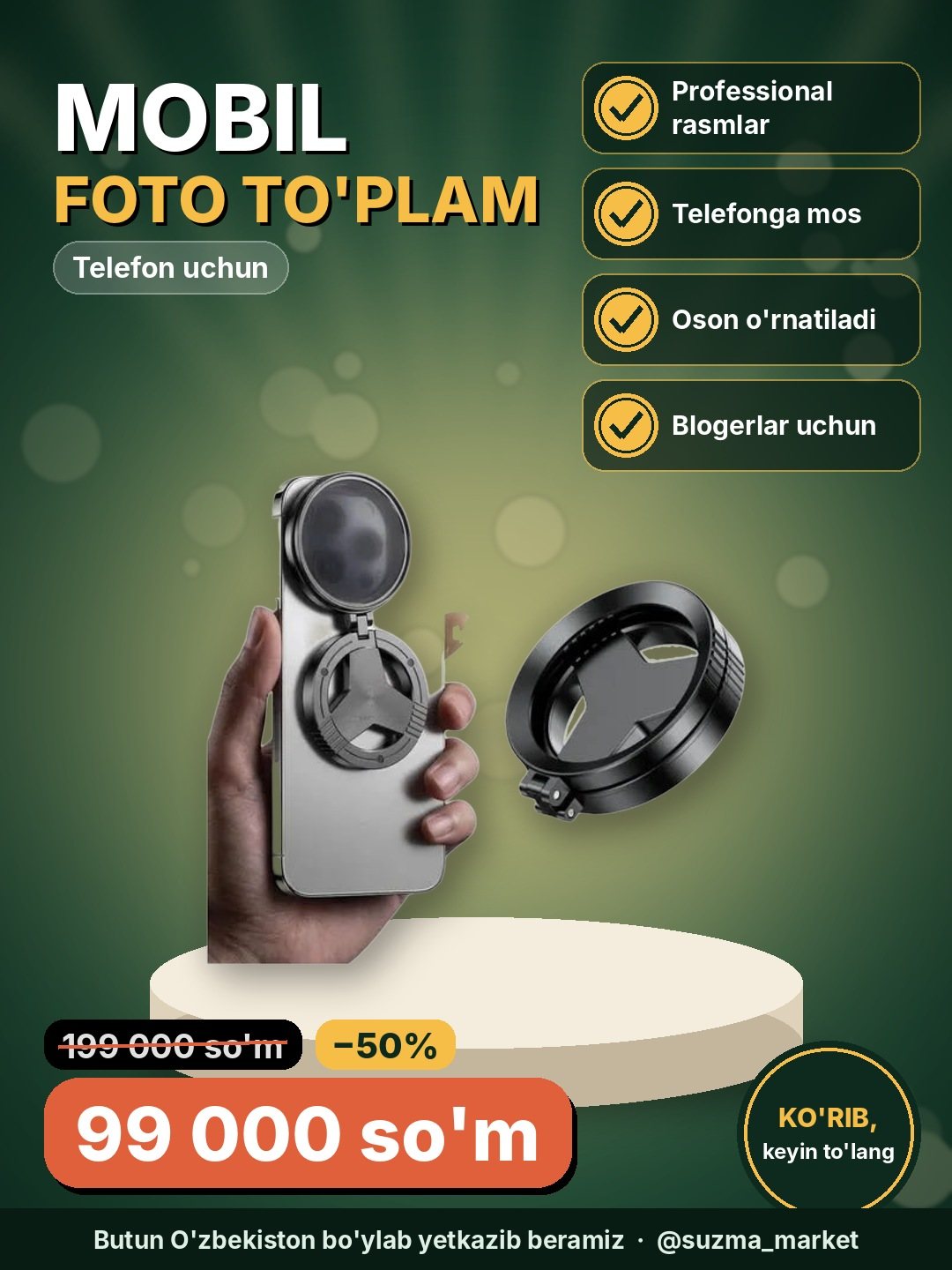 Mobil fotografiyangizni professional darajaga olib chiqing!