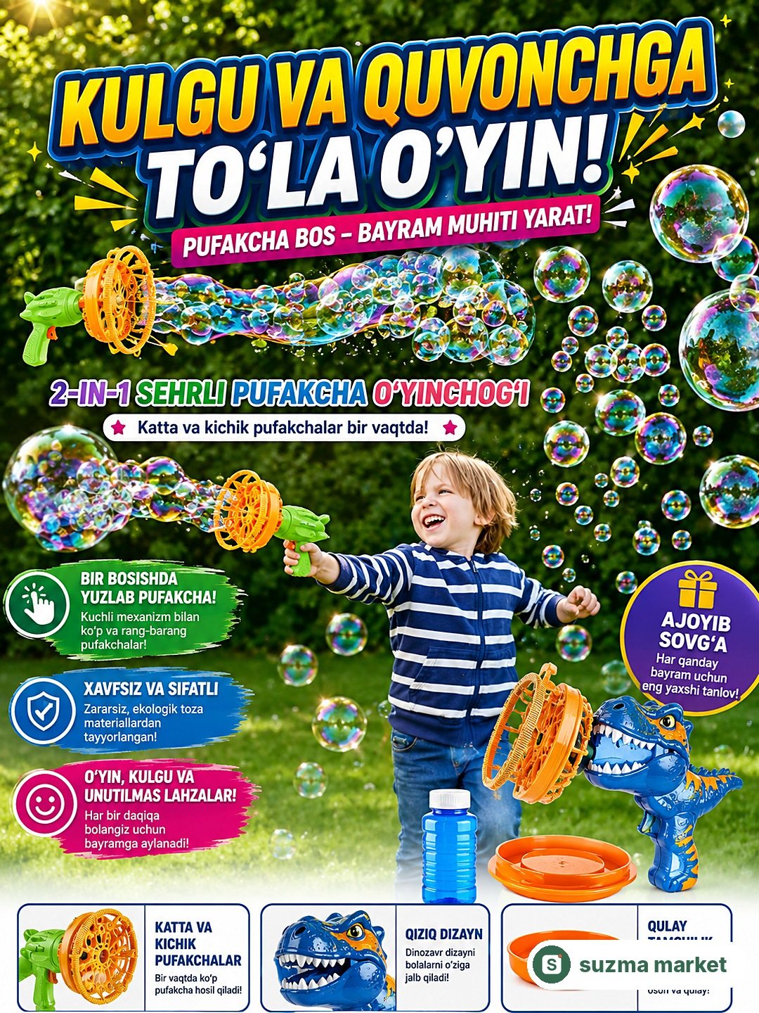 Sehrli Dino Pufakcha Pistoleti — rasm 2