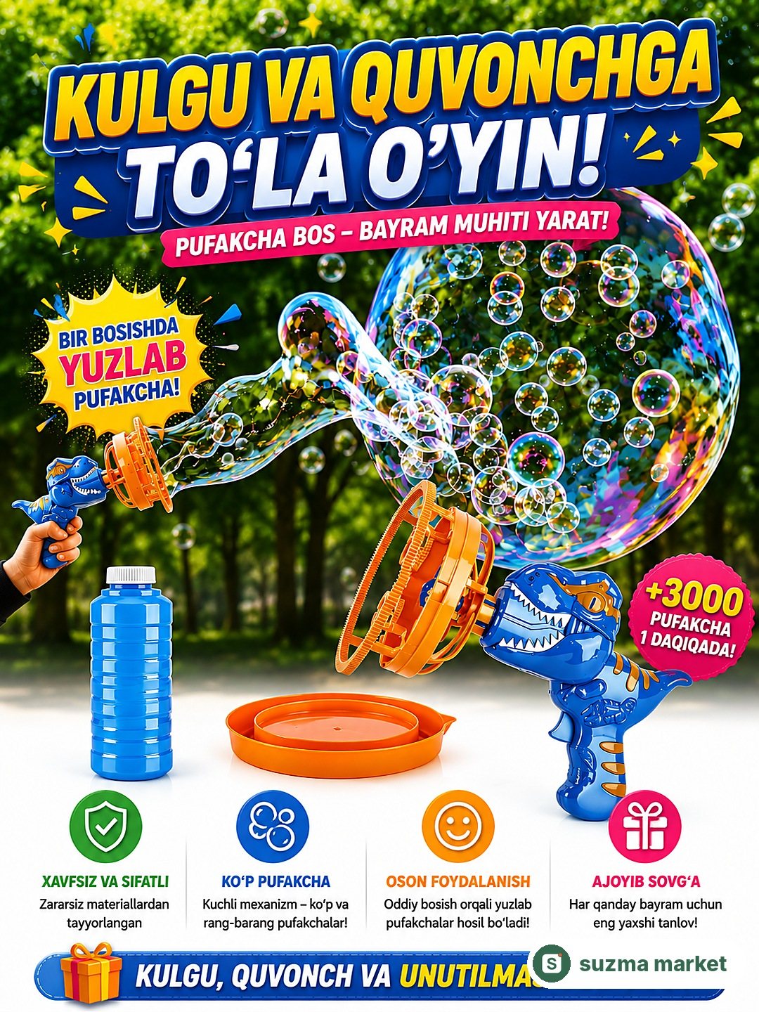Sehrli Dino Pufakcha Pistoleti — rasm 4
