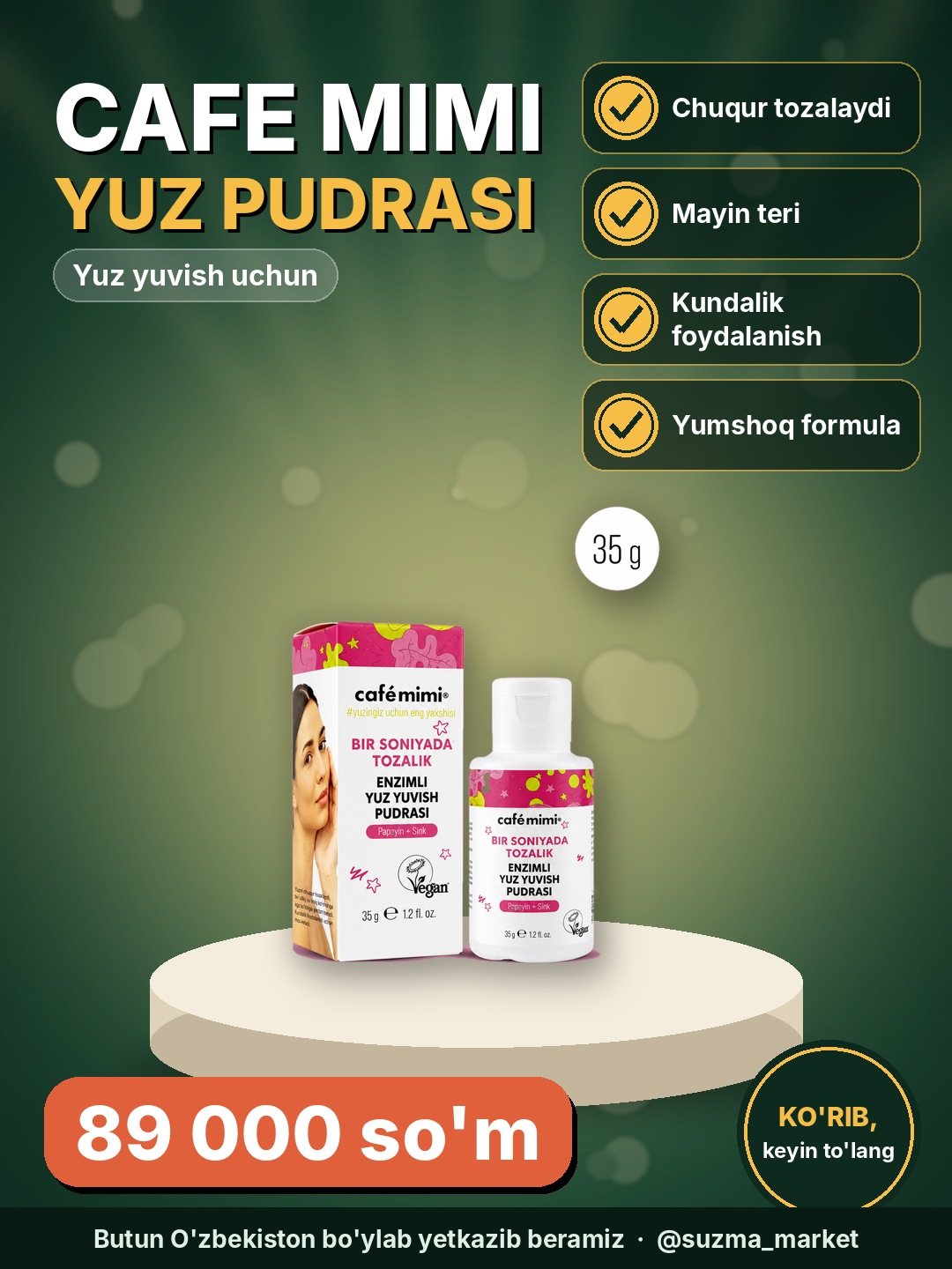 Cafe Mimi Yuz Yuvish Pudrasi
