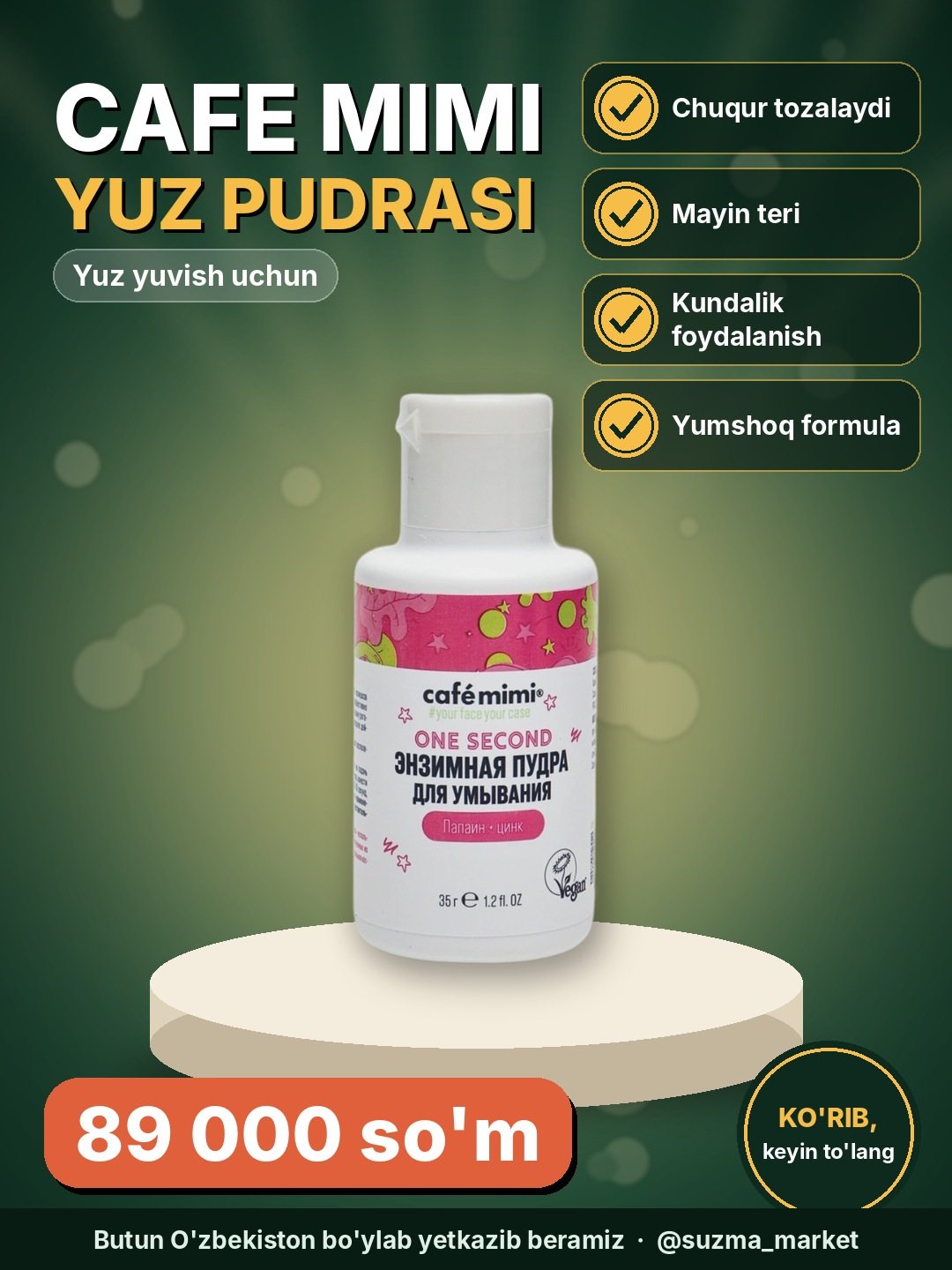 Cafe Mimi Yuz Yuvish Pudrasi