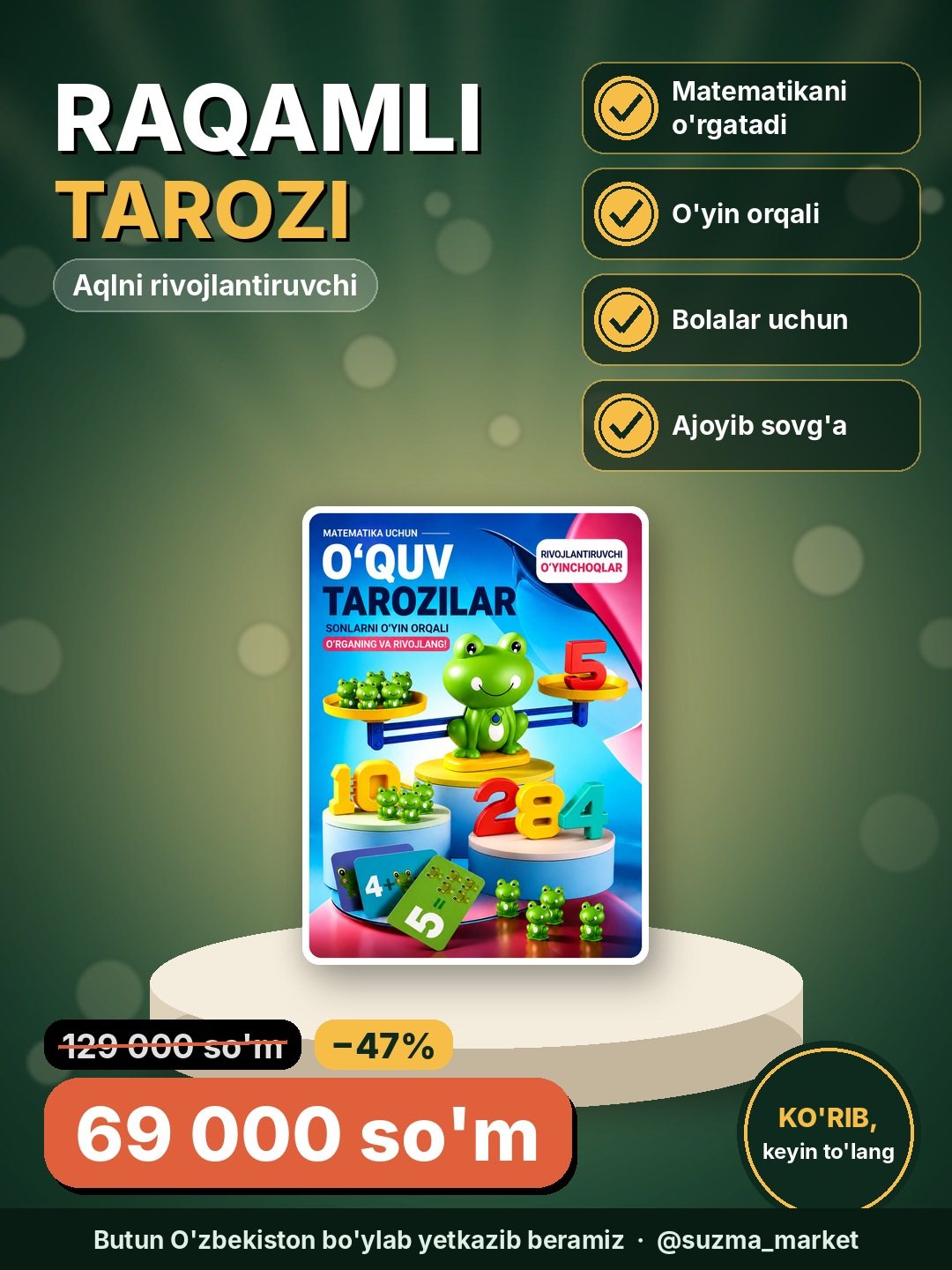 Aqlni rivojlantiruvchi raqamli tarozi