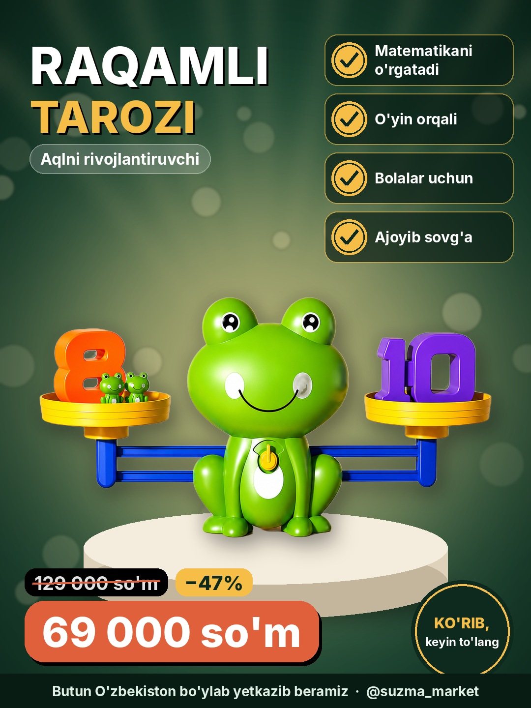 Aqlni rivojlantiruvchi raqamli tarozi