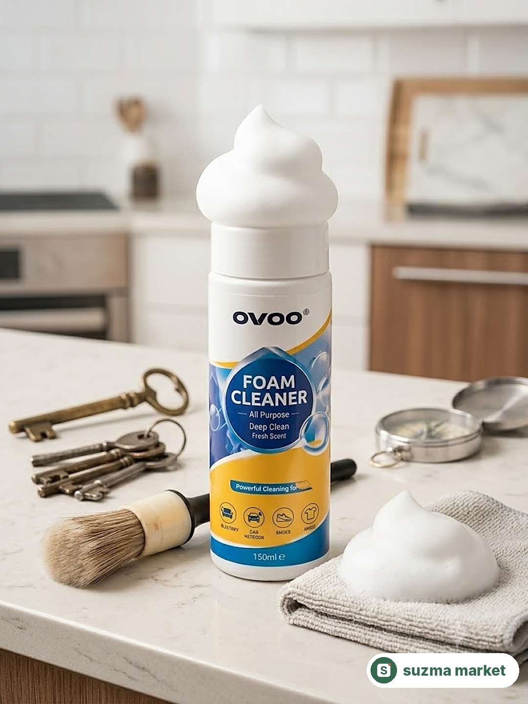Ko‘pikli universal tozalagich, avtomobil saloni, poyabzal va matolar uchun cleaner foam — rasm 2