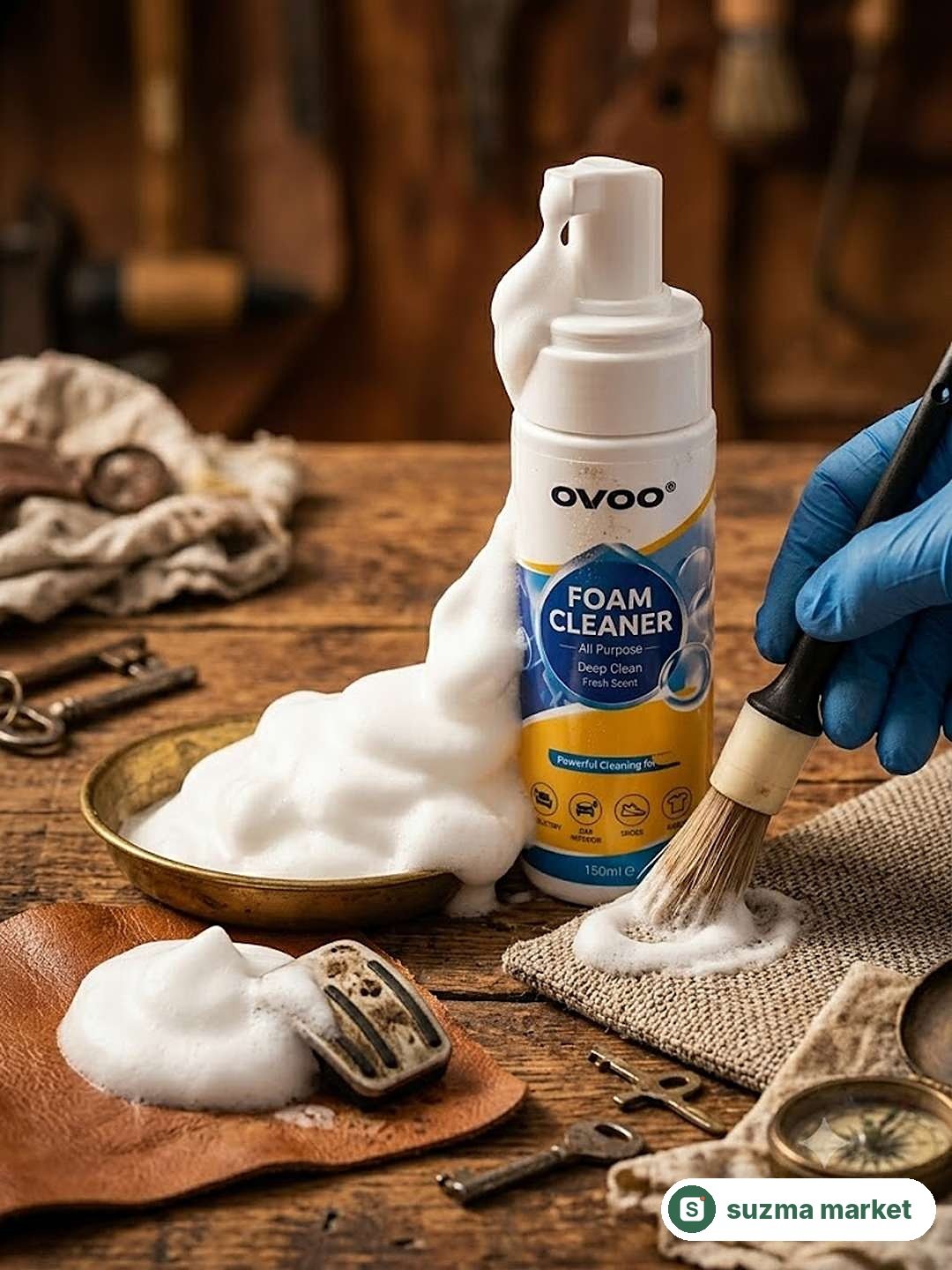 Ko‘pikli universal tozalagich, avtomobil saloni, poyabzal va matolar uchun cleaner foam — rasm 3