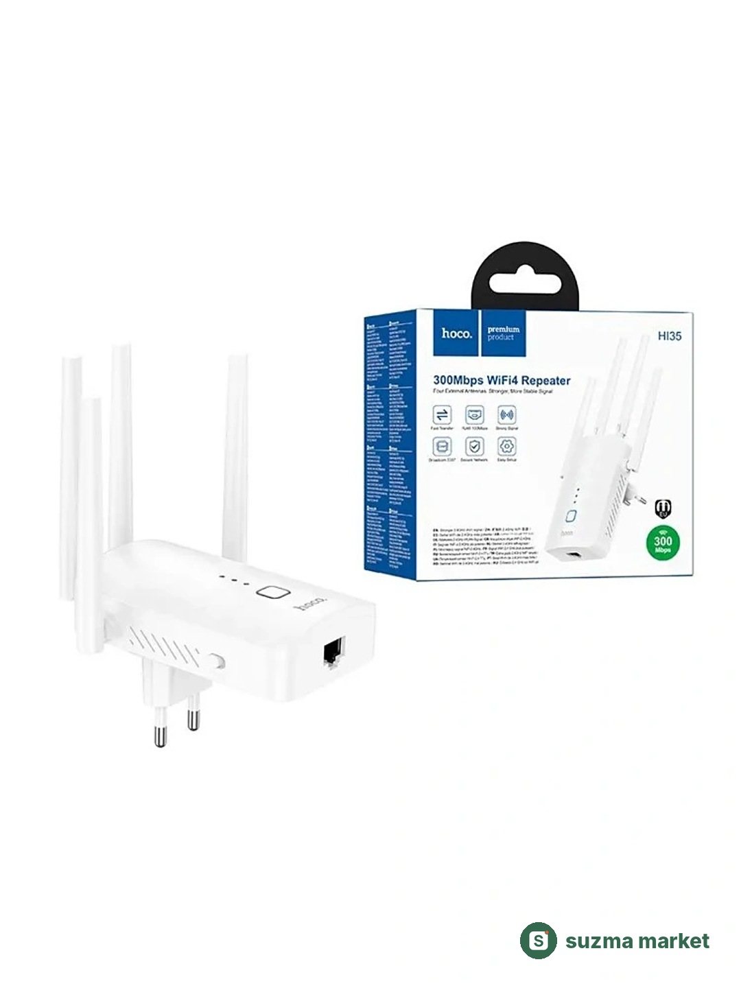 Hoco Wi-Fi signal kuchaytirgichi - 4 ta antenna, barqaror internet va keng qamrovli hudud — rasm 3