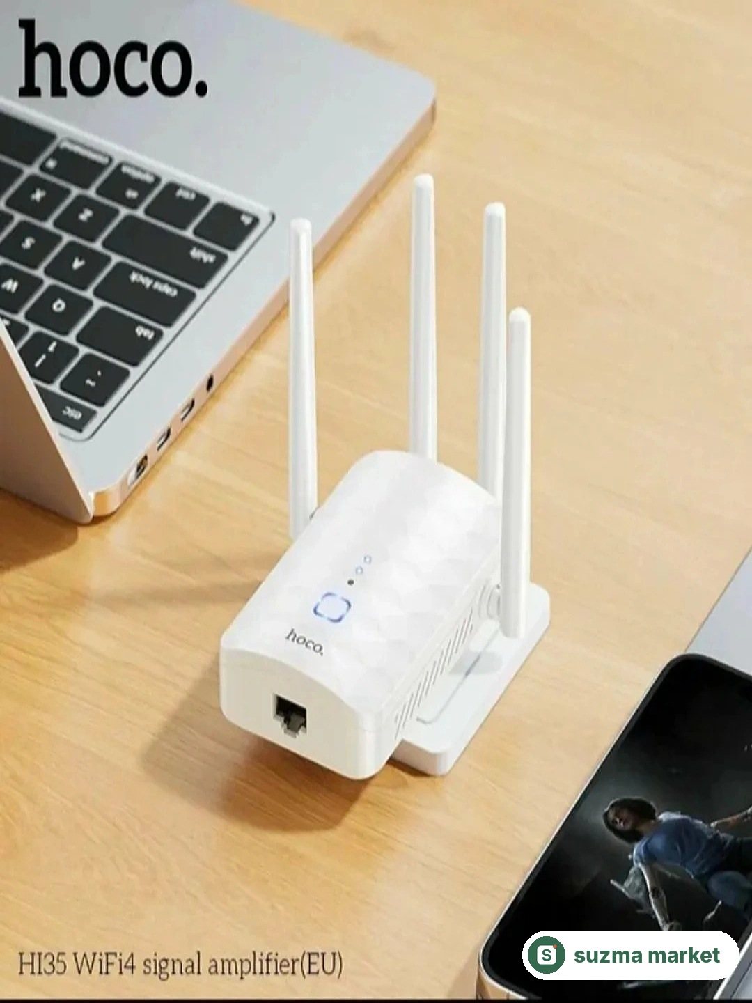 Hoco Wi-Fi signal kuchaytirgichi - 4 ta antenna, barqaror internet va keng qamrovli hudud — rasm 4