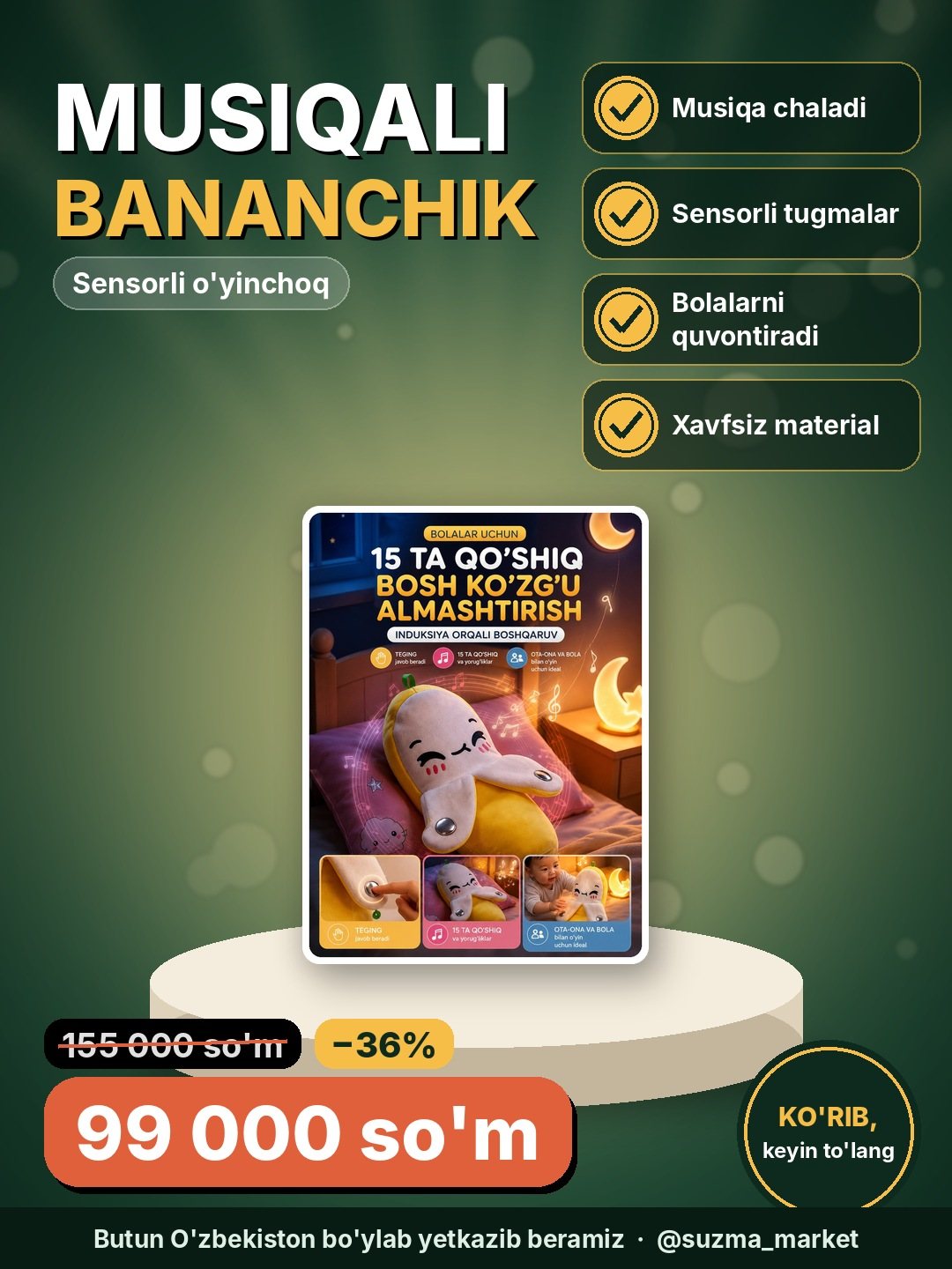 Musiqali Sensorli Bananchik