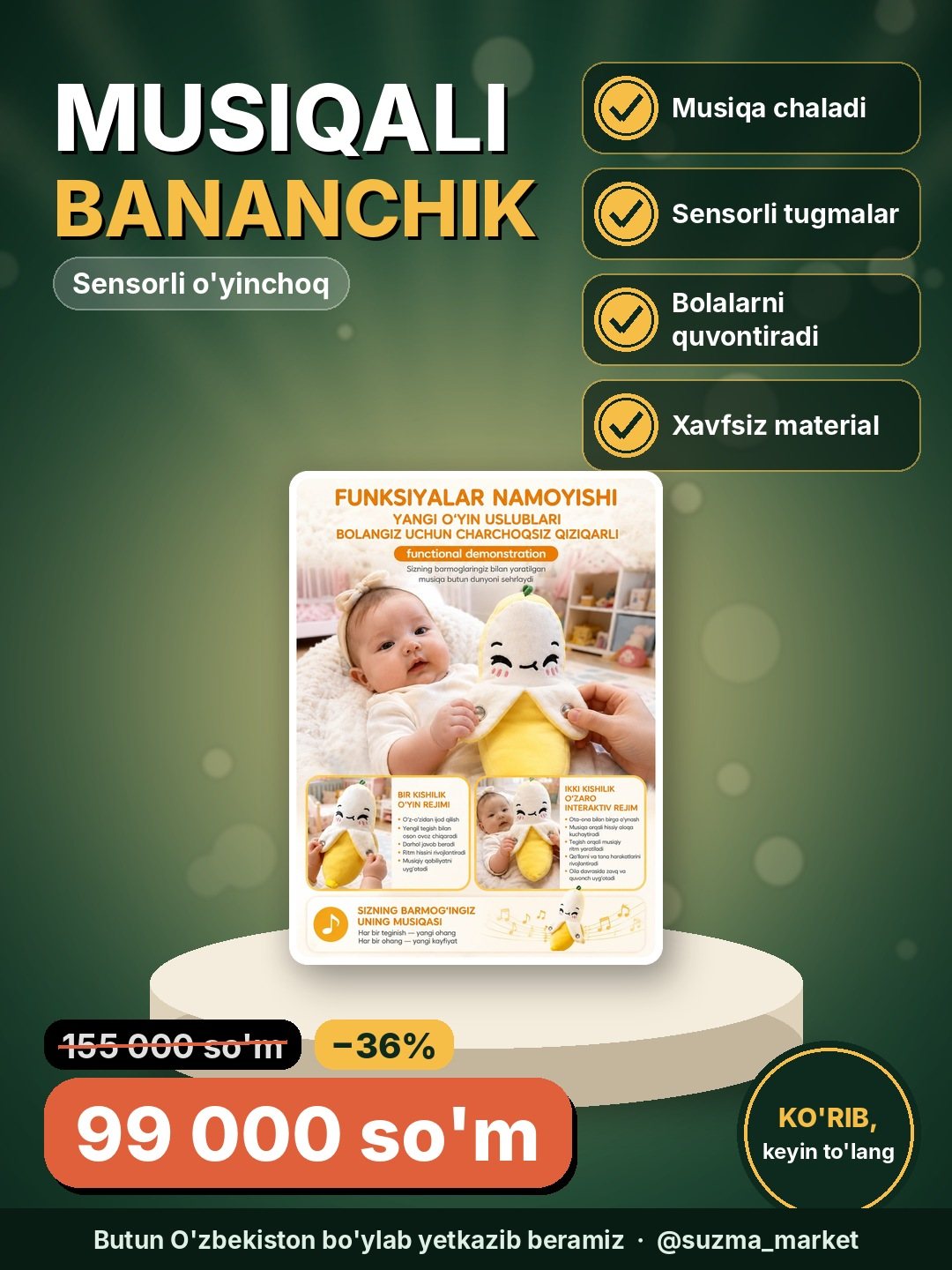 Musiqali Sensorli Bananchik