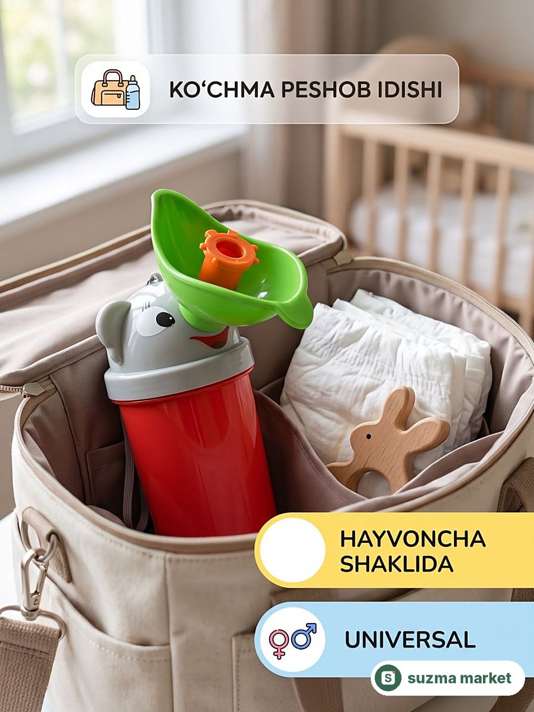 Oʻgʻil va qiz bolalar uchun ushlangichli (ruchkali) bolalar tuvagi — rasm 4